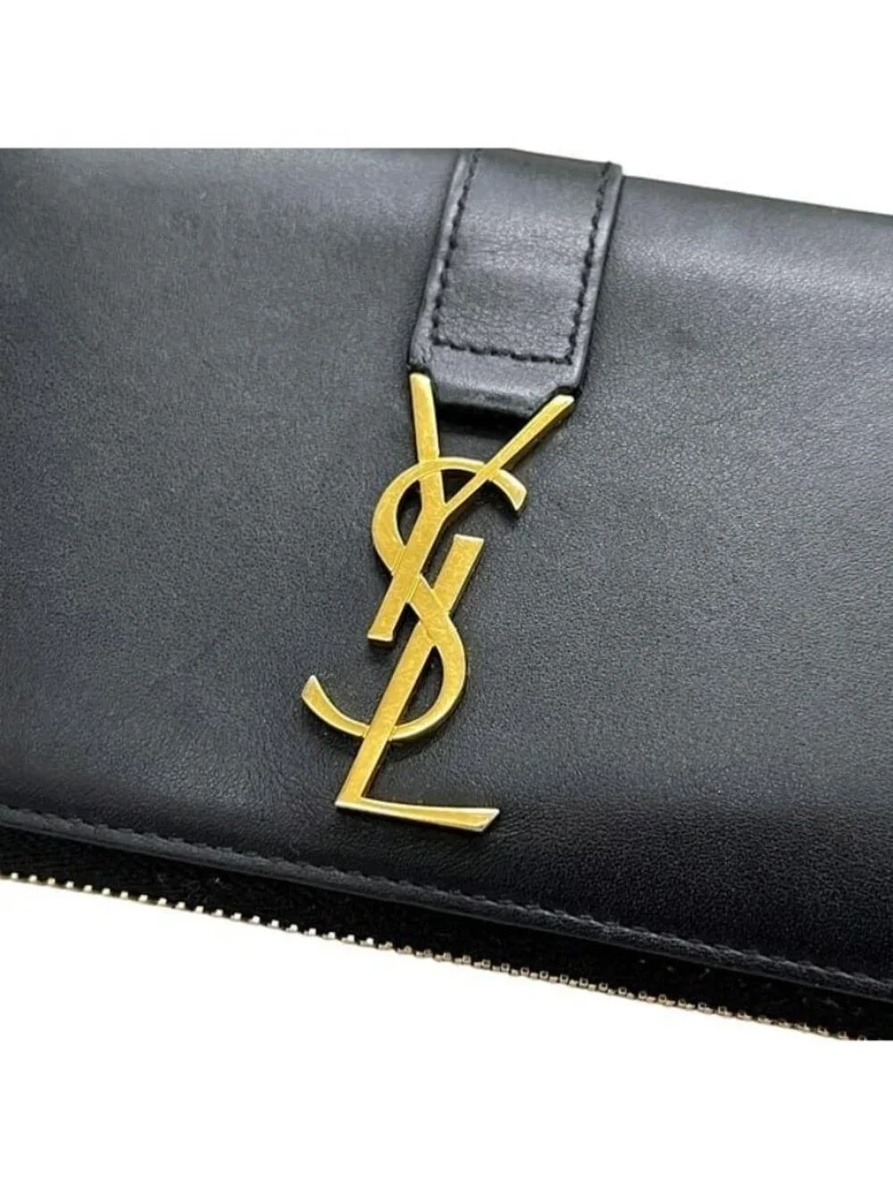Saint Laurent Zip Around Wallet Black Cassandra Cfp - Picture 8 of 10